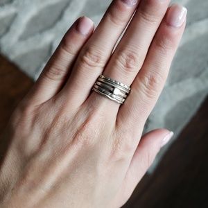 Stella & Dot Stackable Rings set of 5 silver plate